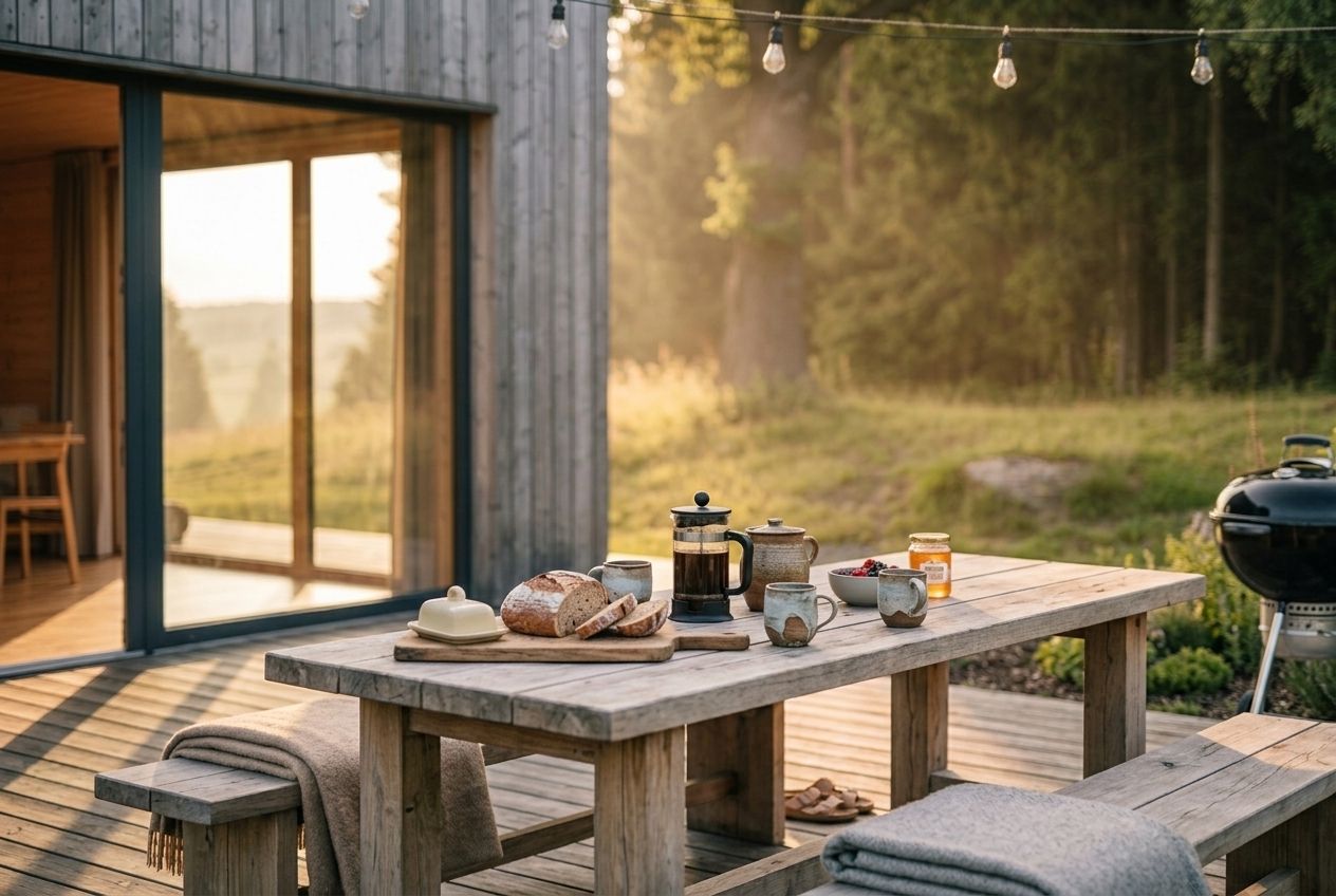 Snídaně na terase